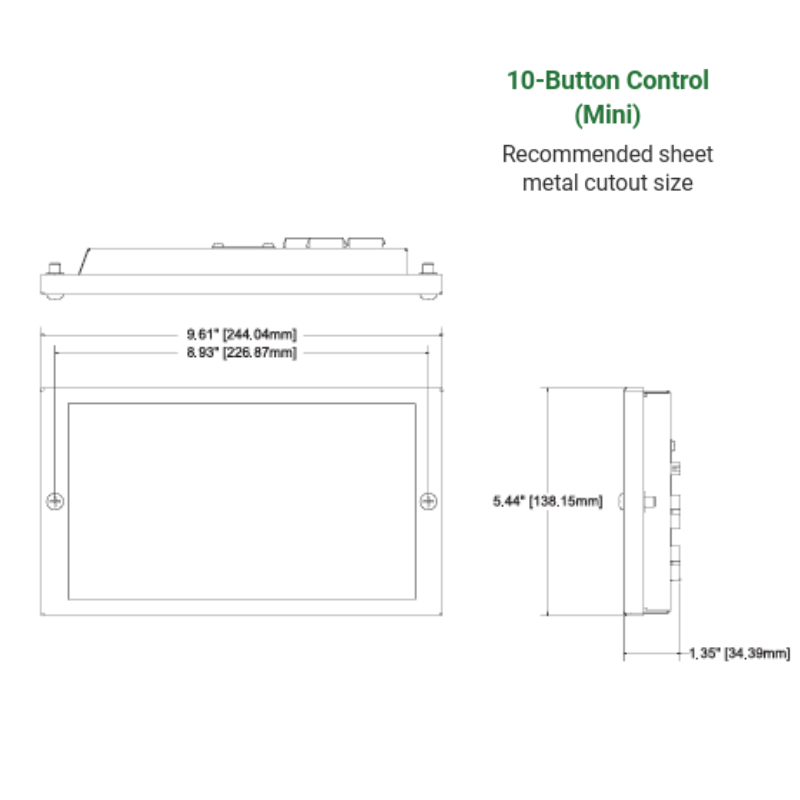 Meridian 10 Sheet Metal Cutout Size Rec 800x800