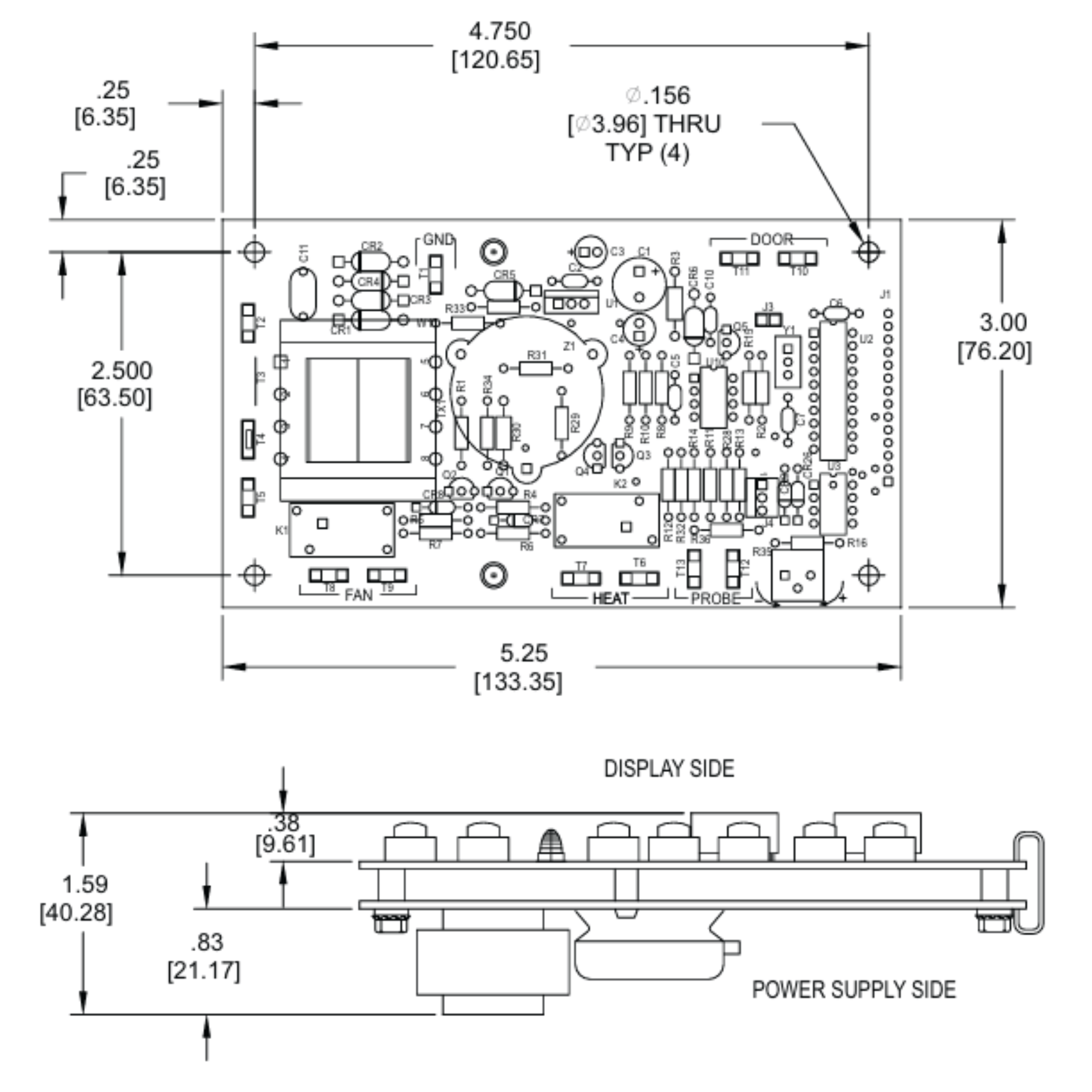 CH50 CH100 Display and Power Supply Schematic