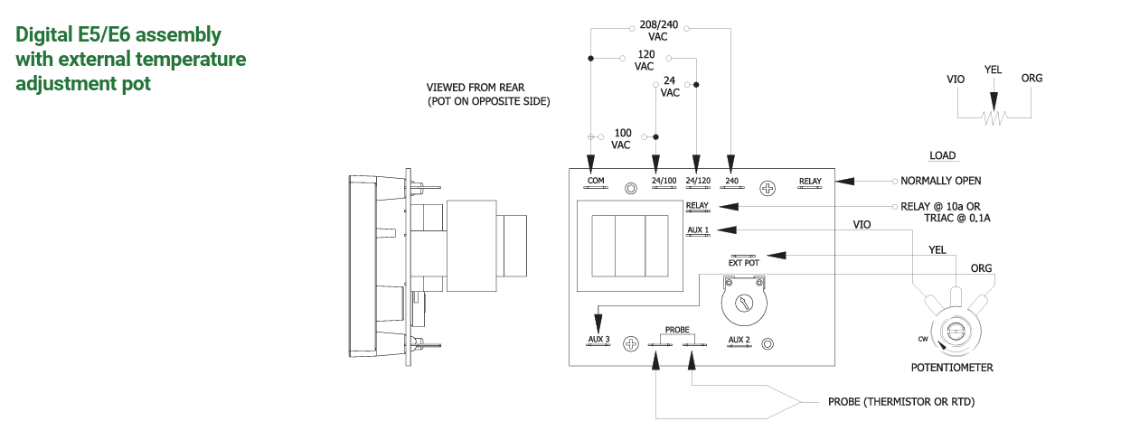 Mustang Digital E5-E6 Assembly External Temp Adjustment Pot