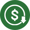 Reduced Cost Icon - Green - Icons 100 x 100